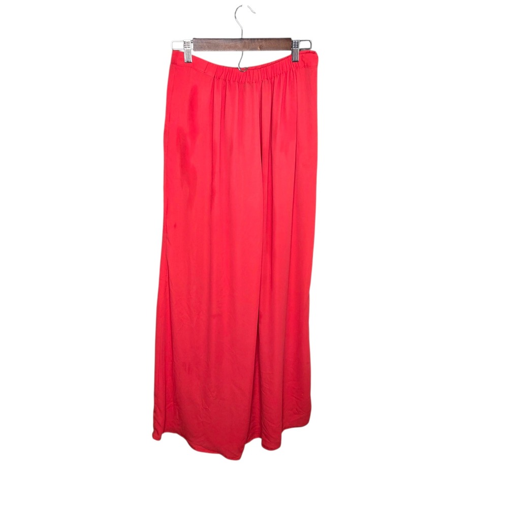 Zara Basic Wide Leg Palazzo Pants‎ Flowy High Waist Coral Size L